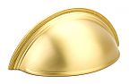 Schaub and Company Atherton 3" (76mm) Center-to-Center Plain Surface Knurled Edge Cup/Bin Pull (Satin Brass)