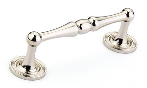 Schaub and Company Atherton 4" (102mm) Center-to-Center Knurled Footplate Cabinet Pull (Polished Nickel)