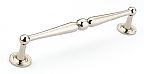 Schaub and Company Atherton 8" (203mm) Center-to-Center Knurled Footplate Cabinet Pull (Polished Nickel)
