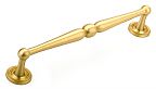 Schaub and Company Atherton 8" (203mm) Center-to-Center Knurled Footplate Cabinet Pull (Satin Brass)