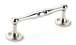 Schaub and Company Atherton 4" (102mm) Center-to-Center Plain Footplate Cabinet Pull (Polished Nickel)