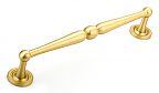 Schaub and Company Atherton 8" (203mm) Center-to-Center Plain Footplate Cabinet Pull (Satin Brass)