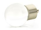 Schaub and Company City Lights 1-3/8" (35mm) Globe Glass Cabinet Knob (Satin Nickel/Clear Glass)