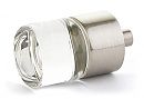 Schaub and Company City Lights 7/8" (22mm) Cylinder Glass Cabinet Knob (Satin Nickel/Clear Glass)