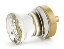 Schaub and Company City Lights 1-3/8" (35mm) Concave Glass Cabinet Knob (Satin Brass/Clear Glass)