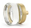 Schaub and Company City Lights 1-3/8" (35mm) Flat Disc Glass Cabinet Knob (Satin Brass/Clear Glass)