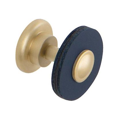 Schwinn Design 34026 VBD 1-5/32" (29mm) Knob (Brushed Brass/ Dark Blue)