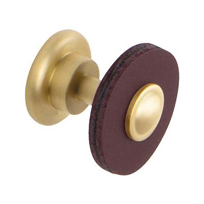 Schwinn Design 34026 VBD 1-5/32" (29mm) Knob (Brushed Brass/ Burgundy)