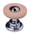 Schwinn Originals 34026/0 1-1/8" (29mm) Cabinet Knob (Polished Chrome/Natural Leather)