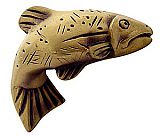Sierra Lifestyle Rustic Lodge Collection 1-3/4" (44mm) Fish Cabinet Knob - Right Facing