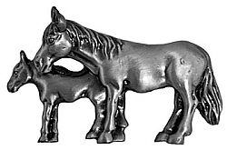Sierra Lifestyle Rustic Lodge Collection 2" (51mm) Center-to-Center Mare & Foal Cabinet Pull