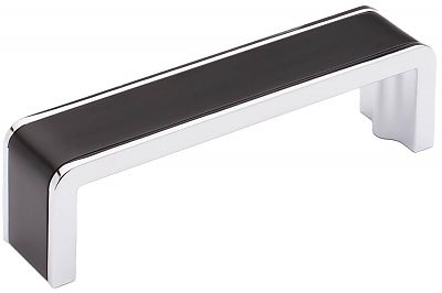Sietto Fusion 4" (102mm) Center-to-Center Cabinet Pull (Matte Black/Polished Chrome)