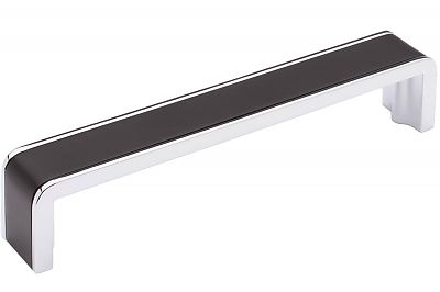 Sietto Fusion 6-3/8" (162mm) Center-to-Center Cabinet Pull (Matte Black/Polished Chrome)