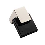 Sietto Affinity 1-5/8" (41mm) Black Glass Cabinet Knob (Polished Nickel)