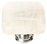 Sietto Cirrus 1-1/4" (32mm) Glass Cabinet Knob (Vanilla & White Mardi Gras)