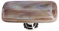 Sietto Cirrus 2" (51mm) Long Glass Cabinet Knob (White with Brown Accent)