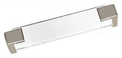 Sietto Affinity 5-5/8" (143mm) Center-to-Center Clear Glass Cabinet Pull (Polished Nickel)