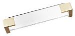 Sietto Affinity 8" (203mm) Center-to-Center Clear Glass Cabinet Pull (Satin Brass)
