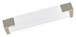 Sietto Affinity 8" (203mm) Center-to-Center White Glass Cabinet Pull (Polished Nickel)
