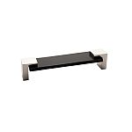 Sietto Affinity 5-5/8" (143mm) Center-to-Center Black Glass Cabinet Pull (Polished Nickel)