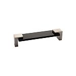 Sietto Affinity 5-5/8" (143mm) Center-to-Center Black Glass Cabinet Pull (Satin Nickel)