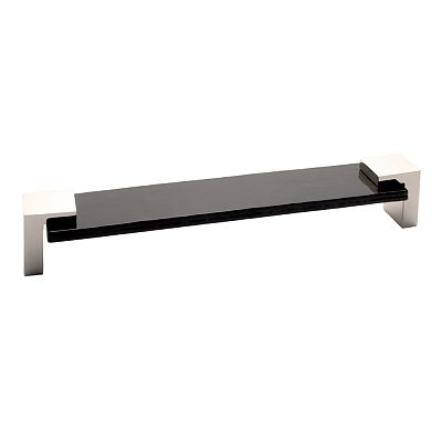 Sietto Affinity 8" (203mm) Center-to-Center Black Glass Cabinet Pull (Polished Nickel)