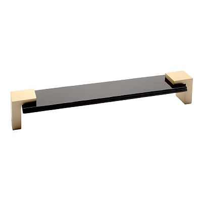 Sietto Affinity 8" (203mm) Center-to-Center Black Glass Cabinet Pull (Satin Brass)