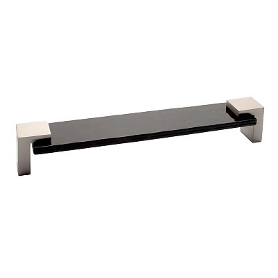 Sietto Affinity 8" (203mm) Center-to-Center Black Glass Cabinet Pull (Satin Nickel)