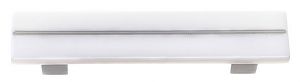 Sietto Bandwidth 3-1/2" (89mm) Center-to-Center Glass Cabinet Pull (White/Grey/Satin Nickel)