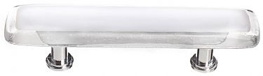 Sietto 3" (76mm) Center-to-Center Glass Cabinet Pull (Reflective White)