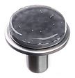 Sietto Geometric 1-1/8" (29mm) Round Slate Grey Glass on Round Cabinet Knob (Satin Nickel)