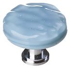 Sietto 1-1/4" (32mm) Round Glass Cabinet Knob (Glacier Powder Blue)