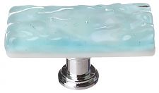 Sietto 2" (51mm) Long Glass Cabinet Knob (Skinny Glacier Light Aqua)