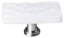 Sietto 2" (51mm) Long Glass Cabinet Knob (Skinny Glacier White)