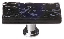 Sietto 2" (51mm) Long Glass Cabinet Knob (Skinny Glacier Black)
