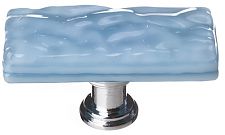 Sietto 2" (51mm) Long Glass Cabinet Knob (Skinny Glacier Powder Blue)