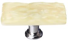 Sietto 2" (51mm) Long Glass Cabinet Knob (Skinny Glacier Pale Yellow)