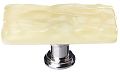 Sietto 2" (51mm) Long Glass Cabinet Knob (Skinny Glacier Pale Yellow)