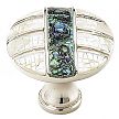 Symphony by Schaub Fair Isle 1-3/8" (35mm)   Cabinet Knob (White Mother of Pearl/Polished Nickel)