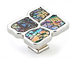 Symphony Designs by Schaub 1-1/2" (38mm) Square Cabinet Knob (Imperial Shell/Polished Nickel)
