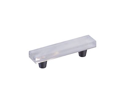 Symphony by Schaub Fused Glass Rectangular 4-1/2" (114mm) Cabinet Pull (Brushed Stainless Steel)