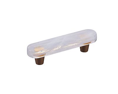Symphony by Schaub Fused Glass Oval 4-1/2" (114mm) Cabinet Pull (Gold)