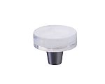 Symphony by Schaub Fused Glass 1-1/2" (38mm) Small Round Cabinet Knob (Brushed Stainless Steel)
