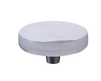 Symphony by Schaub Fused Glass 2-1/2" (64mm) Large Round Cabinet Knob (Brushed Stainless Steel)