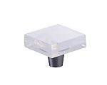 Symphony by Schaub Fused Glass 1-1/2" (38mm) Small Square Cabinet Knob (Brushed Stainless Steel)