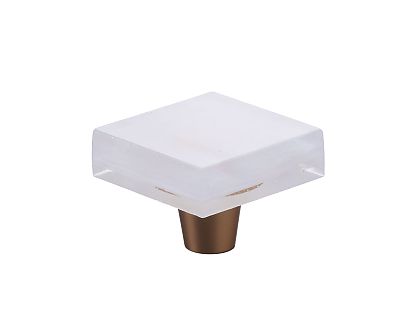 Symphony by Schaub Fused Glass 1-1/2" (38mm) Small Square Cabinet Knob (Gold)