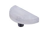 Symphony by Schaub Fused Glass 3" (76mm) Half Moon Cabinet Knob (Brushed Stainless Steel)