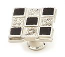 Symphony by Schaub Avalon Bay 1-1/4" (32mm) Square Cabinet Knob (Black Mother of Pearl/Polished Nickel)