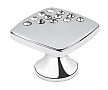 TopEx Crystal 1" (25mm) Square Swarovski Crystal Cabinet Knob (Bright Chrome)
