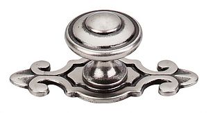 Top Knobs Britannia 1-1/4" (32mm) Cabinet Knob with Backplate (Antique Pewter)